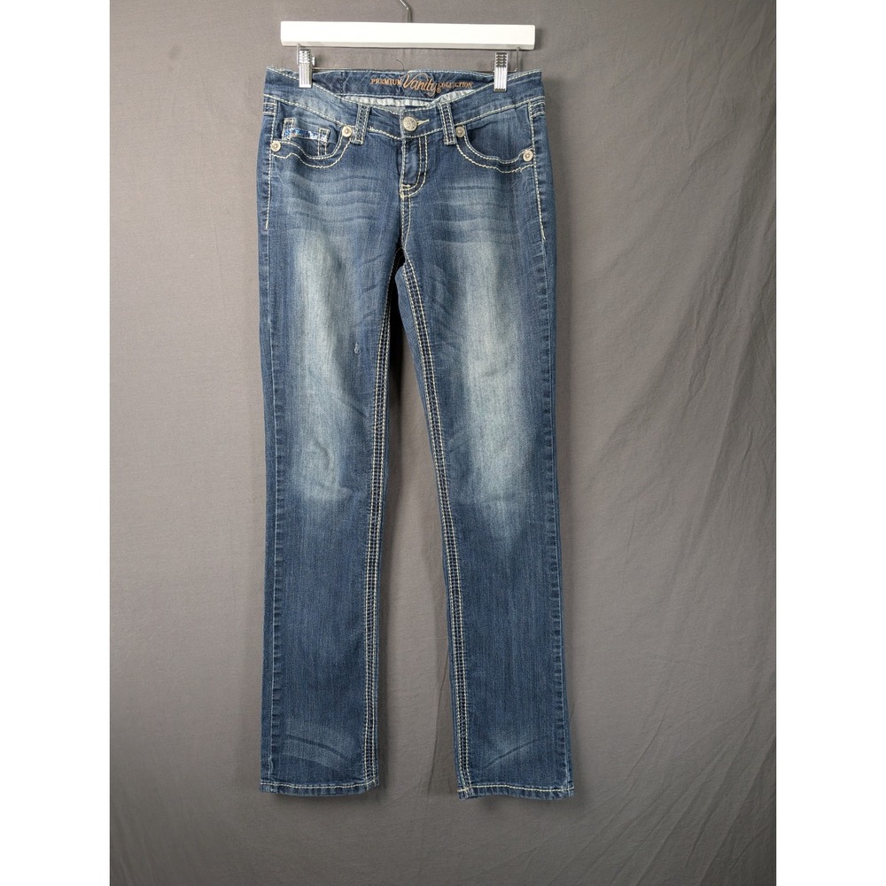 Vanity Premium Collection Blue Sequin Pocket Bootcut Jeans 28W 33L 5286